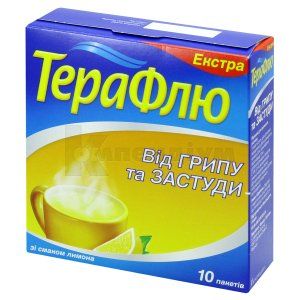 Терафлю Екстра зі смаком лимону порошок для орального розчину, пакет, № 10; GSK Consumer Healthcare SARL