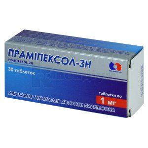 Праміпексол-ЗН таблетки, 1 мг, блістер, № 30; КОРПОРАЦІЯ ЗДОРОВ'Я
