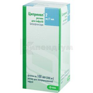 Ципринол® розчин для інфузій, 200 мг, флакон, 100 мл, № 1; КРКА