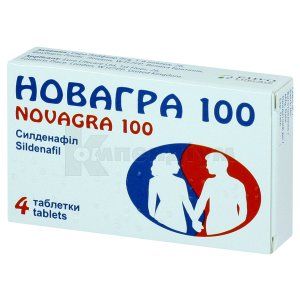 Новагра 100 таблетки, вкриті плівковою оболонкою, 100 мг, № 4; Євро Лайфкер