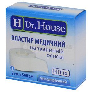 ПЛАСТИР МЕДИЧНИЙ "H Dr. House" 2 см х 500 см, коробка паперова, на тканинній основі, на тканинній основі, № 1; undefined