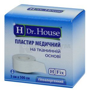 ПЛАСТИР МЕДИЧНИЙ "H Dr. House" 3 см х 500 см, коробка паперова, на тканинній основі, на тканинній основі, № 1; undefined