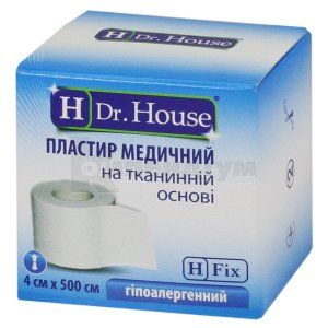 ПЛАСТИР МЕДИЧНИЙ "H Dr. House" 4 см х 500 см, коробка паперова, на тканинній основі, на тканинній основі, № 1; undefined