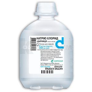 Натрію хлорид-Дарниця розчин для інфузій, 9 мг/мл, флакон, 200 мл, № 1; Дарниця ФФ