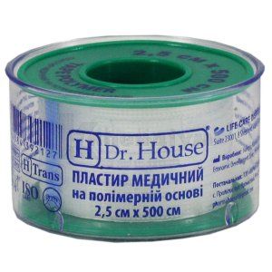 ПЛАСТИР МЕДИЧНИЙ "H Dr. House" 2,5 см х 500 см, упаковка пластикова, на полімерній основі, на полімерній основі, № 1; undefined