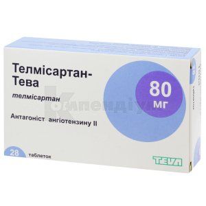 Телмісартан-Тева таблетки, 80 мг, блістер, № 28; Teva