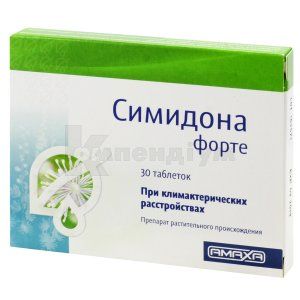 Сімідона Форте таблетки, 13 мг, блістер, № 30; Amaxa LTD