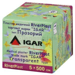 ПЛАСТИР МЕДИЧНИЙ RiverPlast торговой марки "IGAR" тип ПРОЗОРИЙ (на поліетиленовій основі) 5 см х 500 см, № 1; undefined