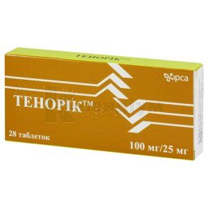 Тенорік™ таблетки, вкриті плівковою оболонкою, 100 мг + 25 мг, № 28; Іпка 