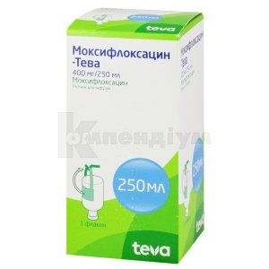 Моксифлоксацин-Тева розчин для інфузій, 400 мг, флакон, 250 мл, № 1; Тева Україна
