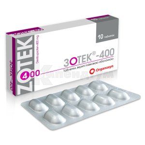 Зотек®-400 таблетки, вкриті плівковою оболонкою, 400 мг, блістер, № 10; Organosyn Life Sciences