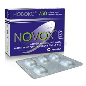 Новокс®-750 таблетки, вкриті плівковою оболонкою, 750 мг, блістер, № 5; Organosyn Life Sciences