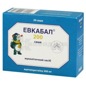 Евкабал® 200 саше порошок для орального розчину, 200 мг, саше, 3 г, № 20; esparma