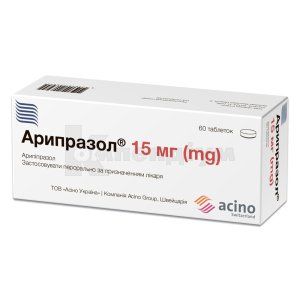 Арипразол® таблетки, 15 мг, блістер, № 60; Асіно