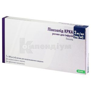 Лінезолід КРКА розчин для інфузій, 2 мг/мл, система для внутрішньовенного введення, 300 мл, пакет з фольги алюмінієвої, пакет з фольги алюм., № 1; КРКА