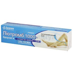 Ліотромб 1000-Здоров'я гель, 1000 мо/г, туба, 100 г, № 1; Здоров'я ФК