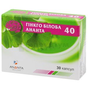ГІНКГО БІЛОБА 40 40 мг, № 30; Ананта Медікеар Лімітед