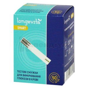 Тест-смужки для вимірювання глюкози в крові Longevita Smart тест-смужки, № 50; Hangzhou Sejoy Electronics & Instruments
