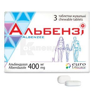 Альбензі таблетки жувальні, 400 мг, блістер, № 3; Euro Lifecare