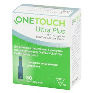 Тест-смужки One Touch Ultra Plus № 50; Универсальное агентство "Про-фарма"