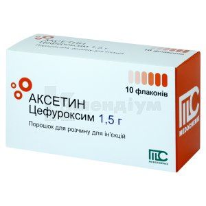 Аксетин порошок для  приготування ін'єкційного розчину, 1,5 г, флакон, № 10; Medochemie Ltd., Cyprus, Europe