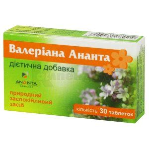 Валеріана Ананта таблетки, № 30; Biodeal Pharmaceuticals Private Limited
