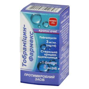Тобраміцин-Фармекс краплі очні, 3 мг/мл, флакон, 5 мл, № 1; Фармекс Груп