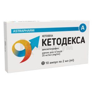 Кетодекса розчин  для ін'єкцій, 25 мг/мл, ампула, 2 мл, блістер в картонній коробці, блістер в карт. коробці, № 10; undefined