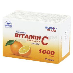 Вітамін C апельсин 1000 мг, саше, № 15; Червона зірка