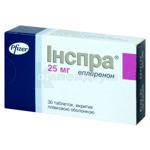 Інспра® таблетки, вкриті плівковою оболонкою, 25 мг, блістер, № 30; Віатріс Спешелті ЛЛС