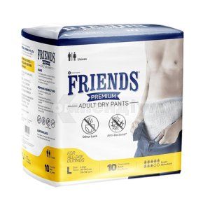 Підгузки-труси для дорослих "FRIENDS" premium, розмір l, розмір l, № 10; Nobel Hygiene Pvt. Ltd
