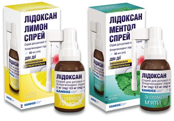 ЛІДОКСАН Лимон/Ментол СПРЕЙ (LIDOKSAN Lemon/Menthol SPRAY)