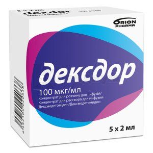 Дексдор концентрат для раствора для инфузий, 100 мкг/мл, ампула, 2 мл, № 5; Orion Corporation