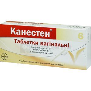 Канестен® таблетки вагинальные, 100 мг, блистер, с аппликатором, с аппликатором, № 6; Bayer Consumer Care