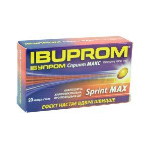 Ибупром Спринт Макс капсулы мягкие, 400 мг, блистер, № 20; Unilab, LP