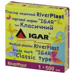 ПЛАСТЫРЬ МЕДИЦИНСКИЙ RiverPlast торговой марки "IGAR" тип КЛАССИЧЕСКИЙ (на хлопковой основе)