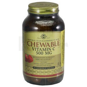 Витамин C 500 мг с малиновым вкусом таблетки, 500 мг, флакон, № 90; Solgar Vitamin and Herb