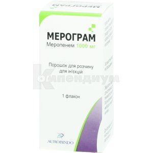 Мерограм порошок для раствора для инъекций, 1000 мг, флакон, № 1; Aurobindo Pharma