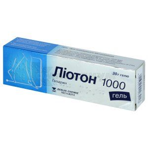 Лиотон® 1000 Гель гель, туба, 30 г, № 1; A. Menarini Industrie Farmaceutiche Riunite S.r.l. (Menarini Group)