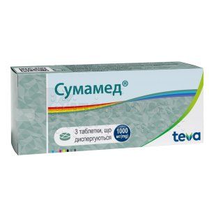 Сумамед® таблетки диспергируемые, 1000 мг, блистер, № 3; Тева Украина