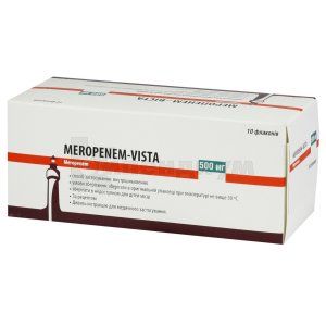 Меропенем-Виста порошок для раствора для инъекций, 500 мг, флакон, № 10; Mistral Capital Management