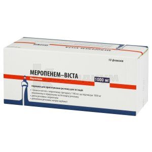 Меропенем-Виста порошок для раствора для инъекций, 1000 мг, флакон, № 10; Mistral Capital Management
