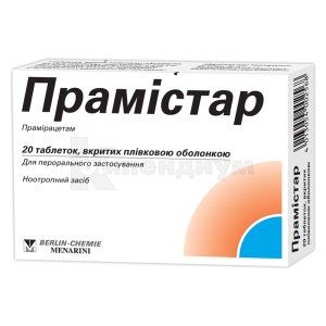 Прамистар® таблетки, покрытые пленочной оболочкой, 600 мг, № 20; F.I.R.M.A. S.p.A. (Menarini Group)