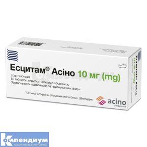 Эсцитам® Асино таблетки, покрытые пленочной оболочкой, 10 мг, блистер, № 60; Acino