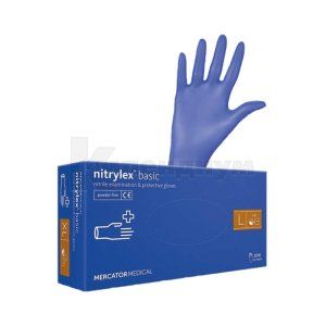 Перчатки смотровые нитриловые нестерильные Нитрилекс базик (Nitrile examination gloves unsterile Nitrylex basic)