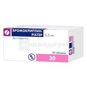 Бромокриптин-Рихтер таблетки, 2,5 мг, флакон, № 30; Gedeon Richter