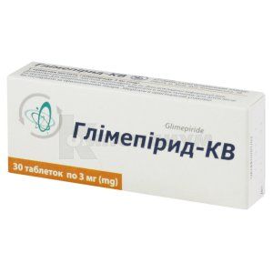 Глимепирид-КВ таблетки, 3 мг, блистер, в пачке, в пачке, № 30; Киевский витаминный завод
