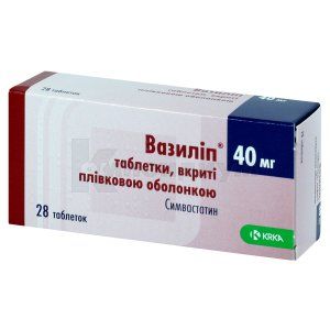 Вазилип® таблетки, покрытые пленочной оболочкой, 40 мг, блистер, № 28; KRKA d.d. Novo Mesto
