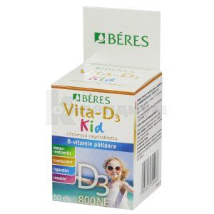 БЕРЕШ ВИТА-D3 КИД таблетки для жевания, 800 ме, № 50; Beres Pharmaceuticals Ltd