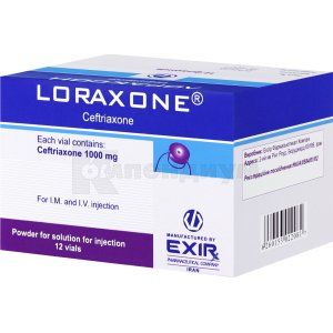 Лораксон порошок для раствора для инъекций, 1000 мг, флакон, № 12; Exir Pharmaceutical